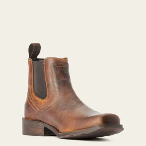 Botín Ariat Midtown Rambler Square Toe Chelsea Barn Brown Caballero
