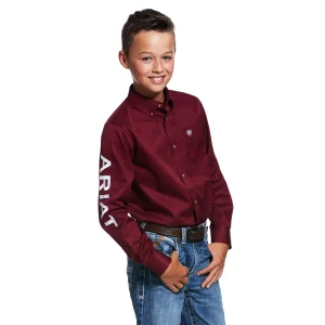 Camosa Ariat Team Logo Twill Classic Fit Burgwhite Niño
