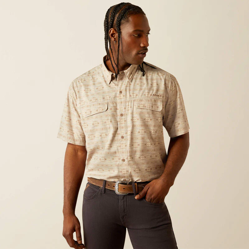 Camisa Ariat VentTEK Outbound Classic Fit Taupe Grey Caballero