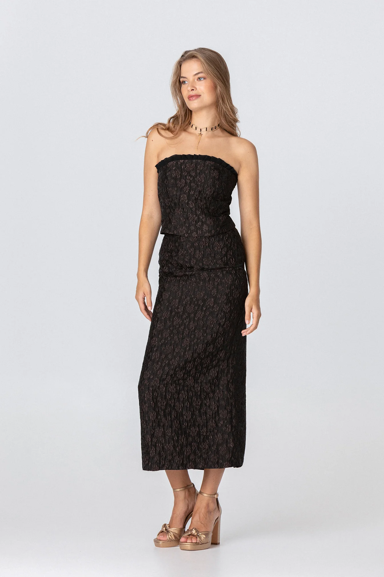 FALDA MIDI RECTA FLORES - Imagen 8