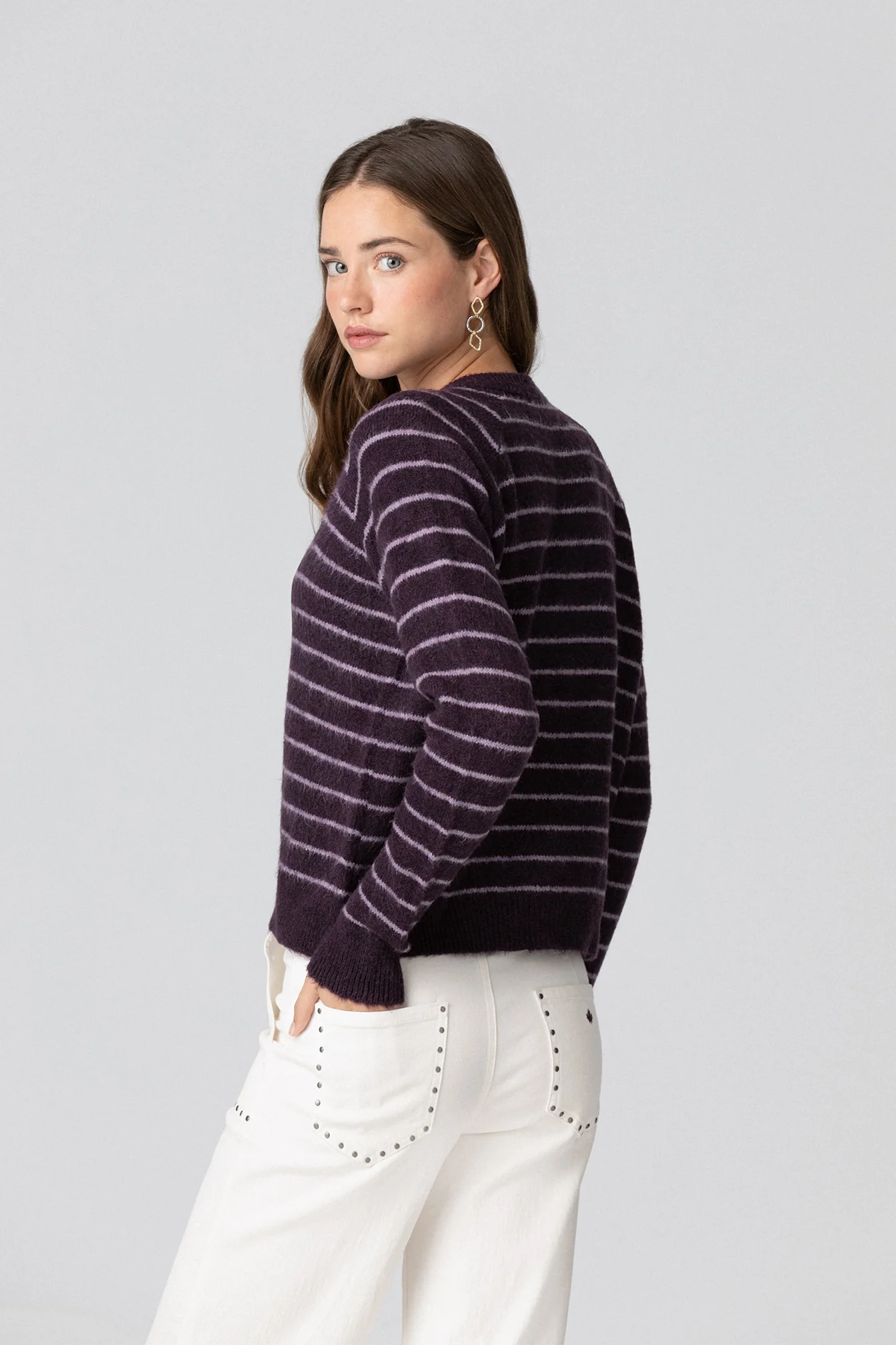 CARDIGAN OVERSIZE RAYAS - Imagen 4