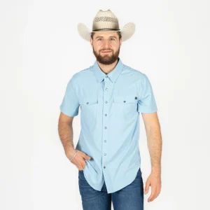 Camisa Rock & Roll Denim Ripstop Aqua Caballero