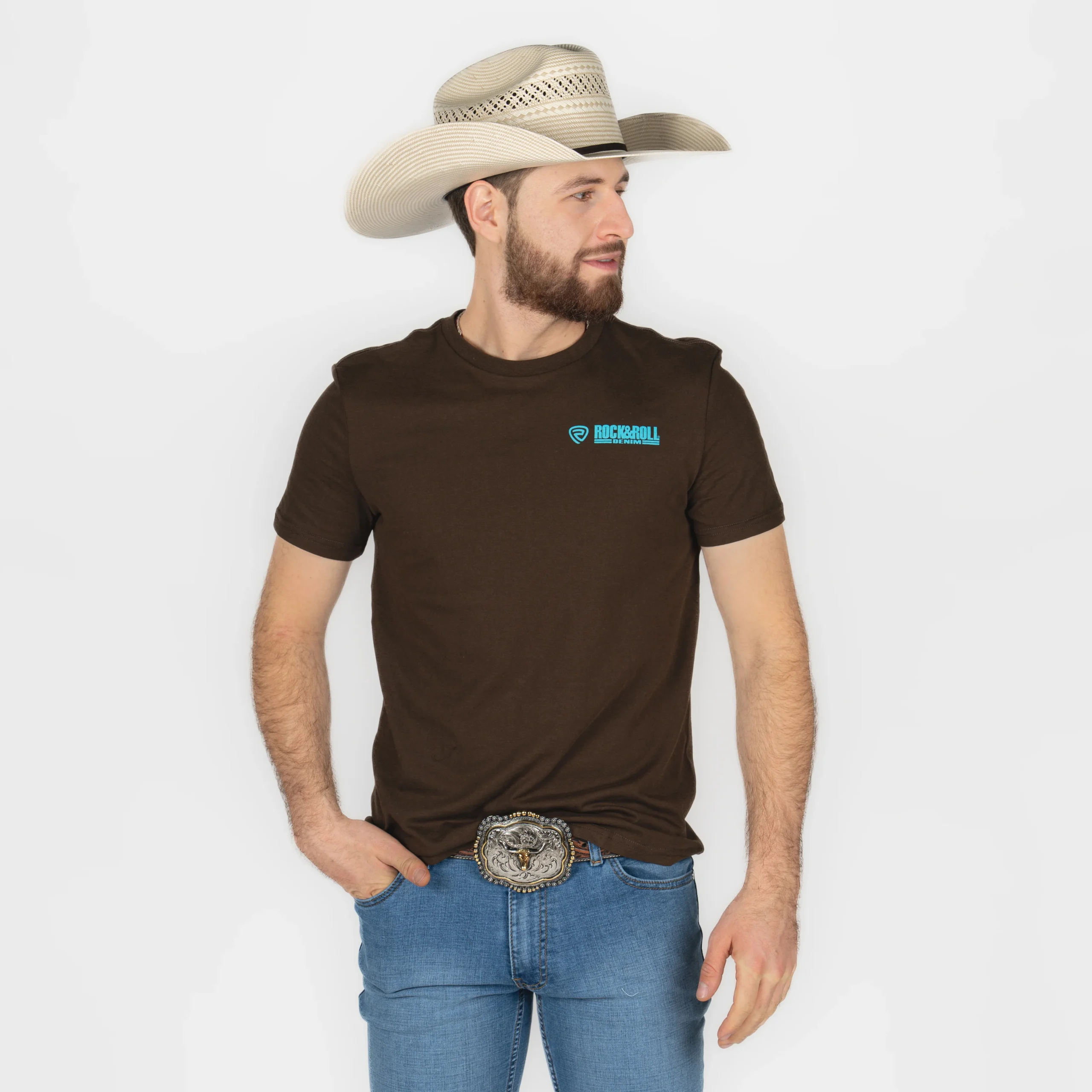 Playera Rock & Roll Denim Dark Brown Caballero - Imagen 3