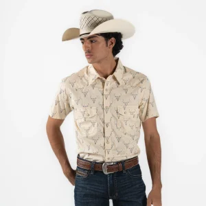 Camisa Rock & Roll Denim Cráneo Tan Caballero