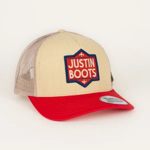 Gorra Justin Beige Rojo
