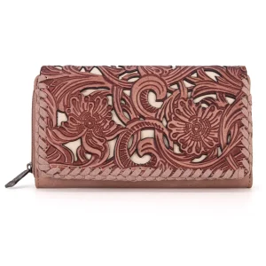 Cartera Pink Trinity Ranch Floral Tooled Collection Dama