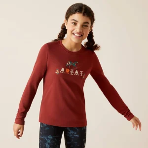 Blusa Ariat Blossom Pony Fired Brick Niña